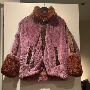 OOF oversized faux fur jacket (size 38)
